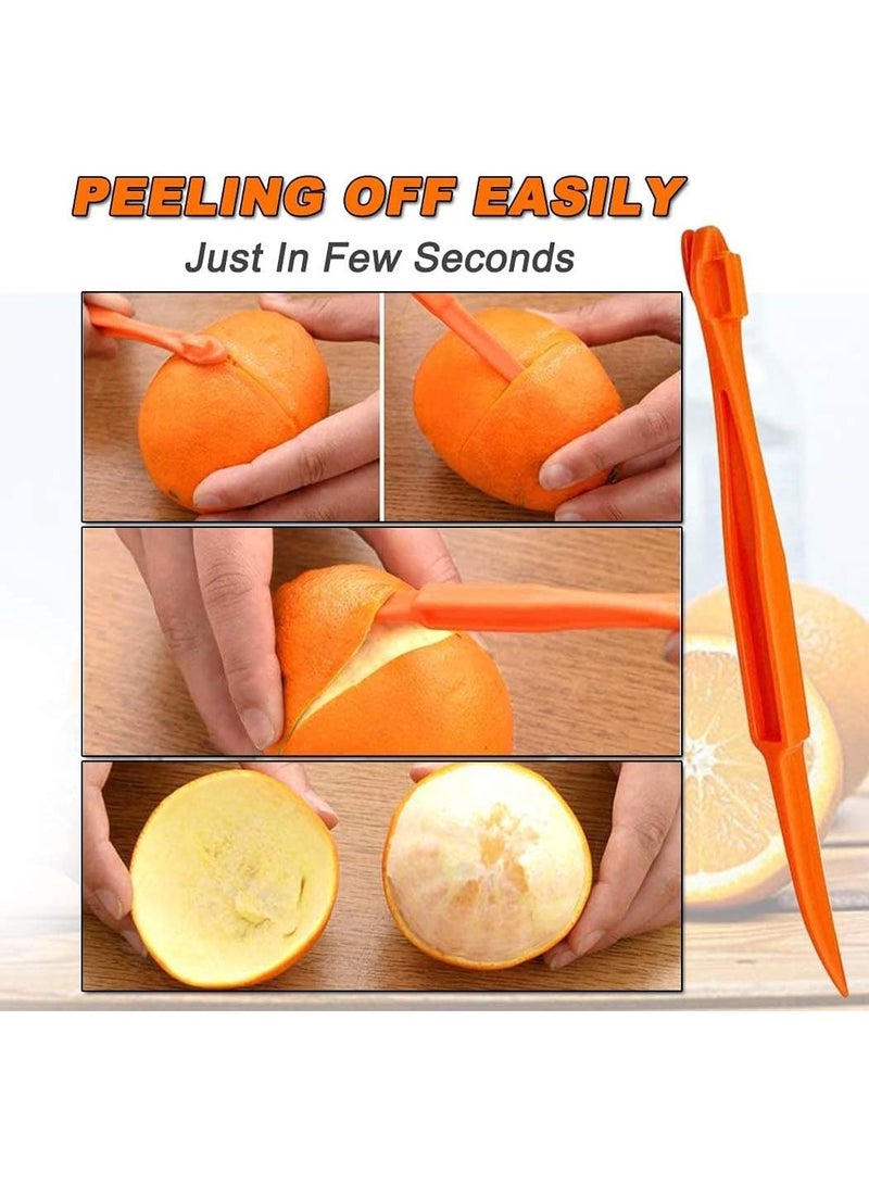 Orange Peeler tools Plastic Orange Peeler Citrus Remover Easy Open Citrus Lemon Citrus Peel Cutter Vegetable Slicer Fruit Tools Kitchen Gadgets (Orange 2 Pack) - Image 3